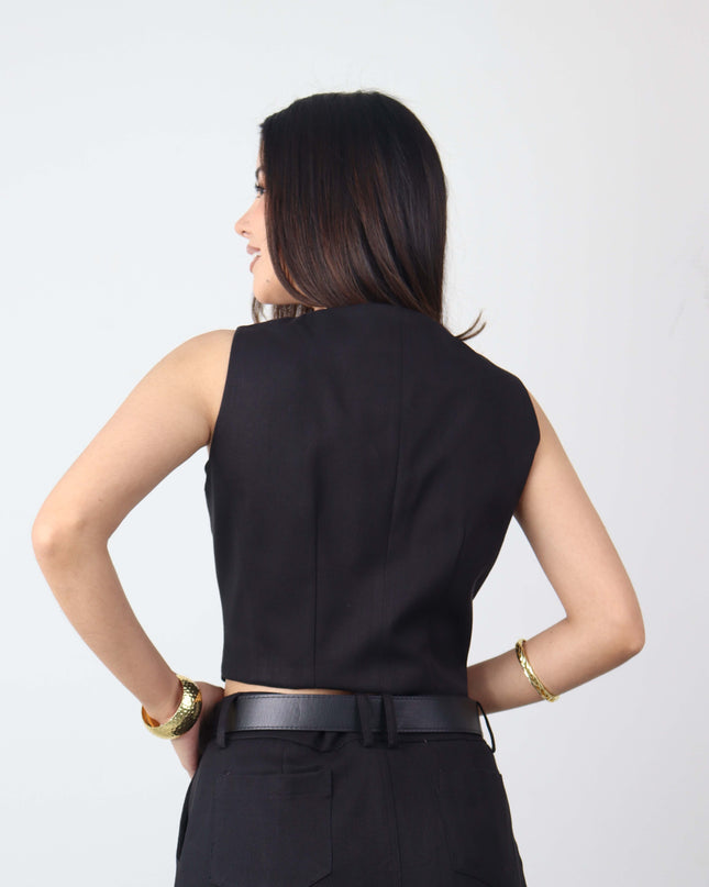 Chaleco VALERIA en Lino Rayón