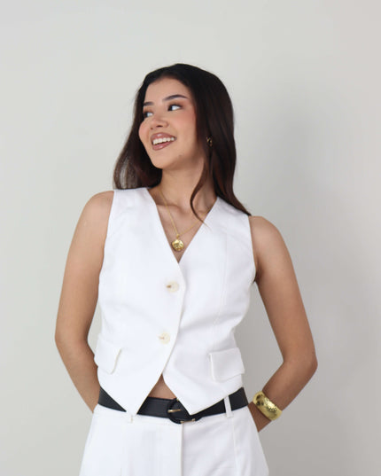 Chaleco VALERIA en Lino Rayón