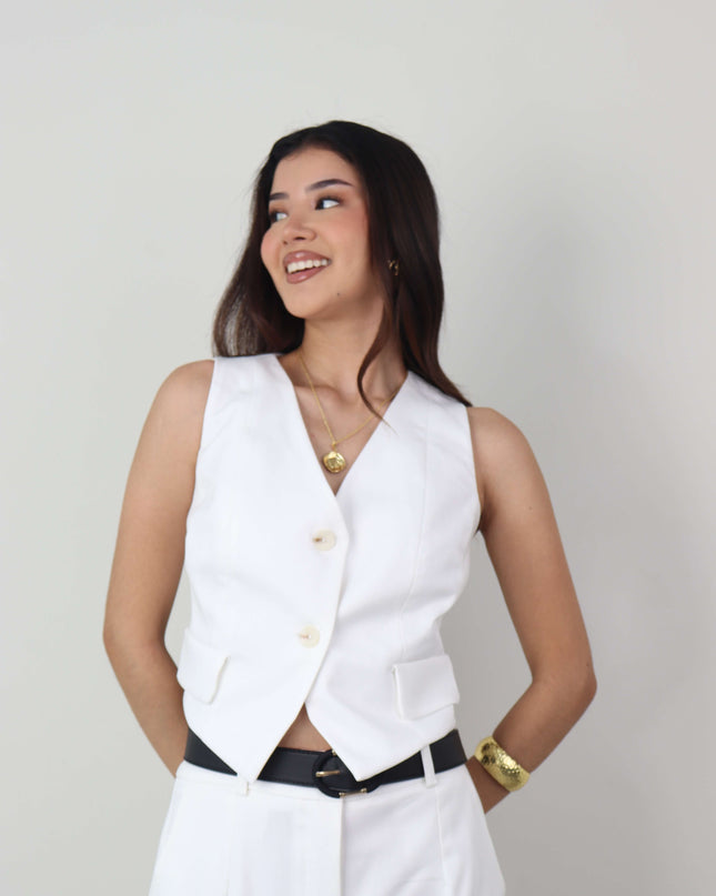 Chaleco VALERIA en Lino Rayón