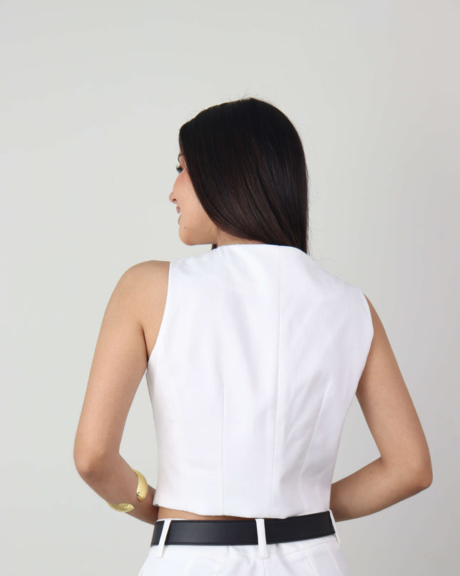 Chaleco VALERIA en Lino Rayón