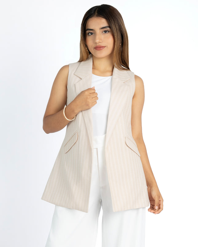 Chaleco en Dobby Xiana Beige