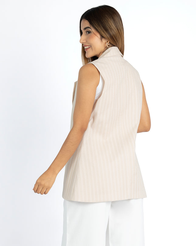 Chaleco en Dobby Xiana Beige