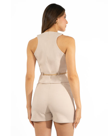 Chaleco en Milano Yosi Beige