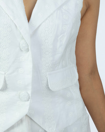 Chaleco en Cotton Espiga Ysabel Blanco