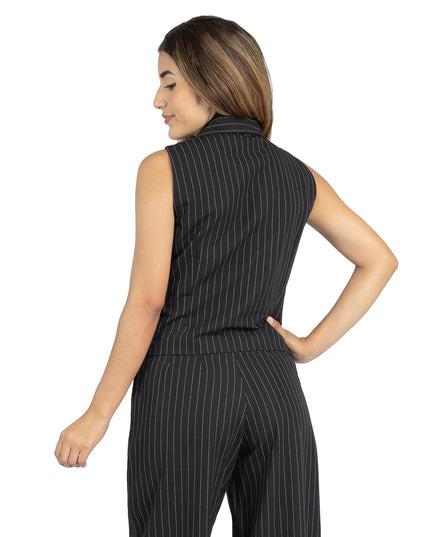 Chaleco en Contempo Ysabel a Rayas Negro