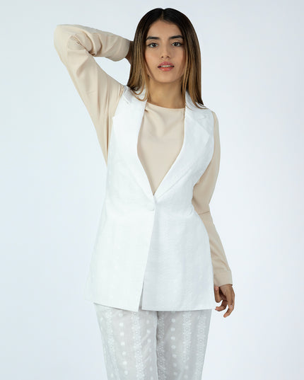 Chaleco de Cotton Espiga Zara Blanco