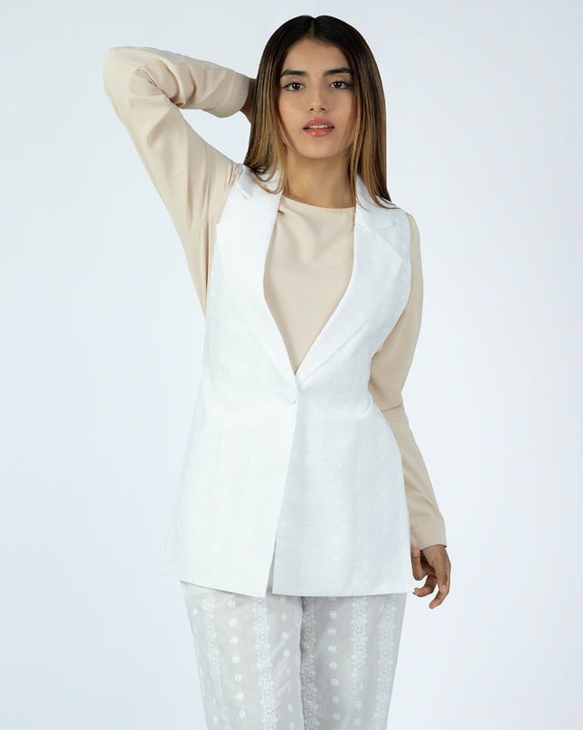 Chaleco de Cotton Espiga Zara Blanco