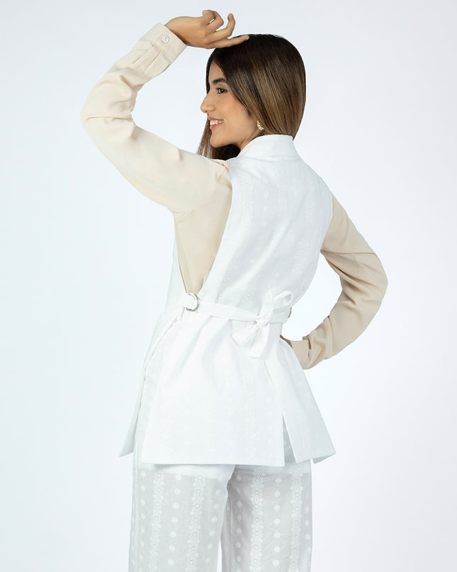 Chaleco de Cotton Espiga Zara Blanco