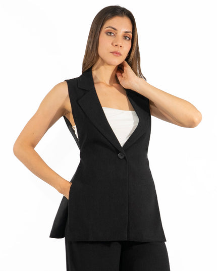 Chaleco de Lino Zara Negro