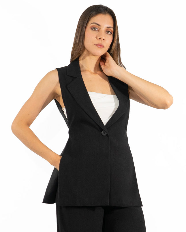 Chaleco de Lino Zara Negro
