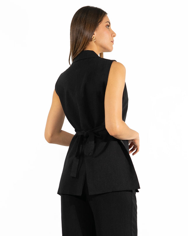 Chaleco de Lino Zara Negro