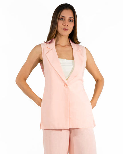 Chaleco de Lino Zara Rosa