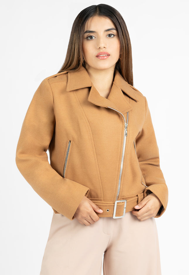 Chaqueta en Paño Sofia Camel