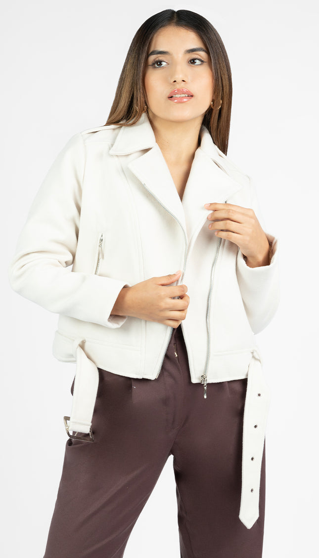 Chaqueta Sofia en Paño, Crema