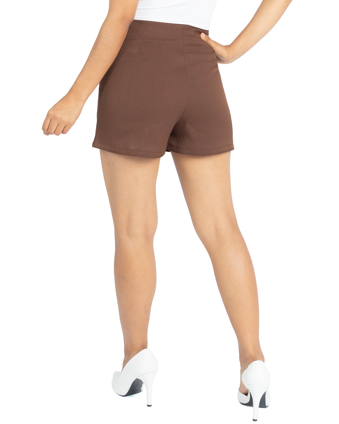 Falda Short de Lino Katia Marrón