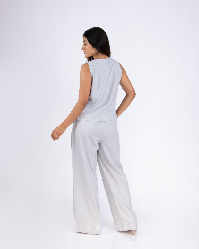Pantalón Alba en tela Lino Semilla