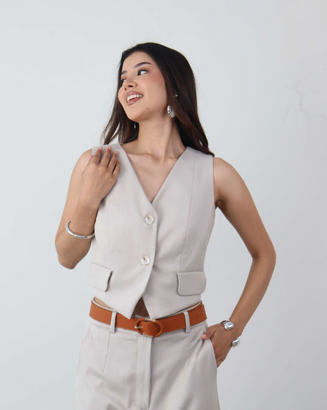 Chaleco VALERIA en Lino Rayón