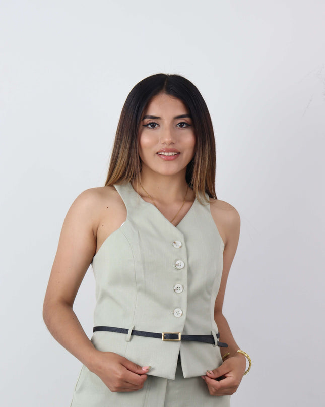 Chaleco Yosi en Lino Rayón