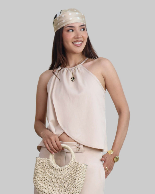 Top PETALO en Lino Rayón