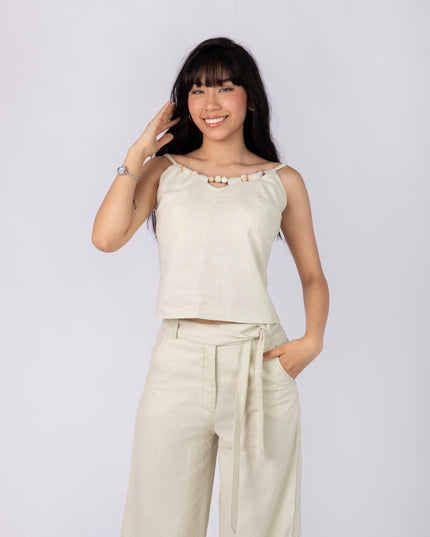 Blusa Bianca en tela Lino Semilla