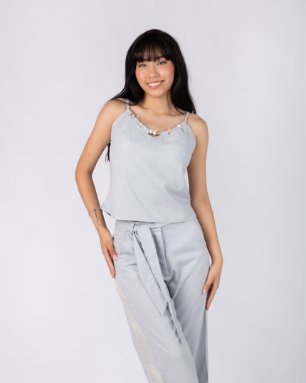 Blusa Bianca en tela Lino Semilla