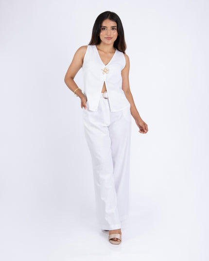 Blusa Karim en tela Lino Semilla