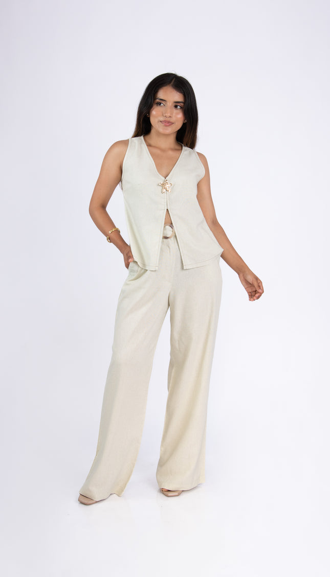 Blusa Karim en tela Lino Semilla