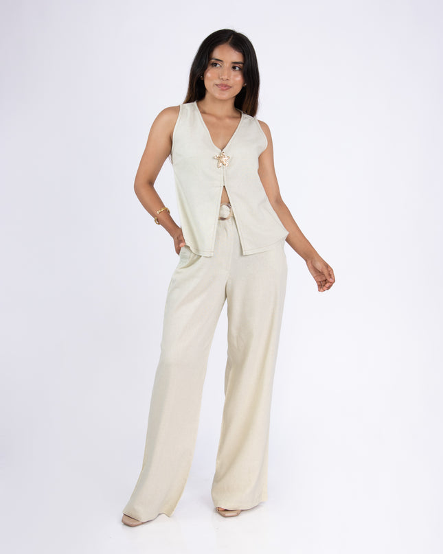 Blusa Karim en tela Lino Semilla