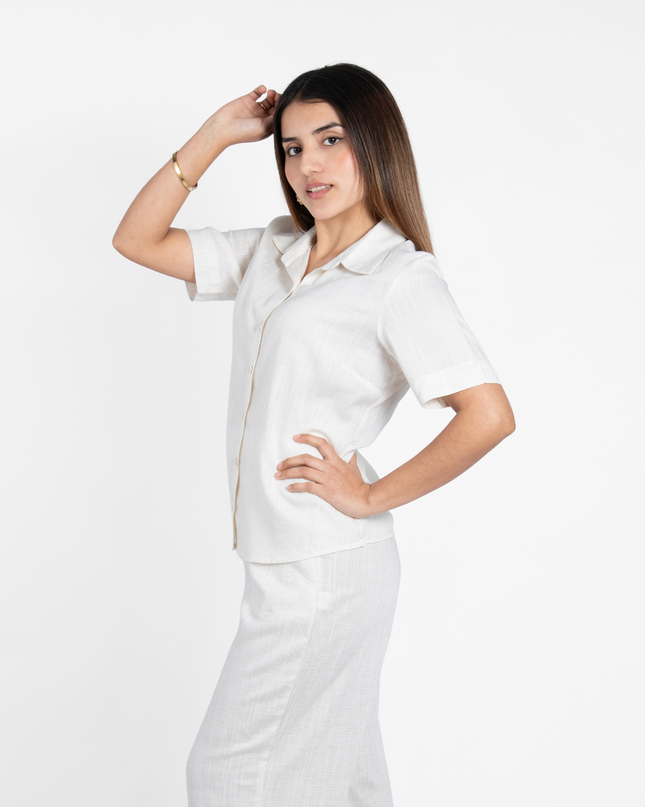 Blusa FIORI M/C en Lino Grecia