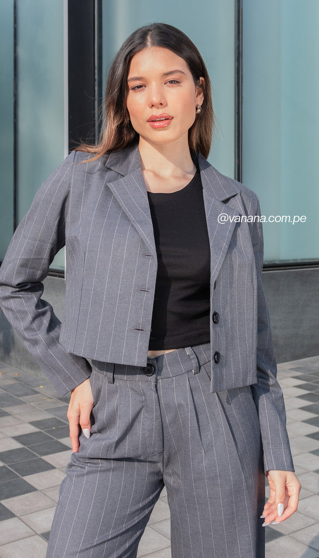 Blazer Crop Lady a Rayas Milano