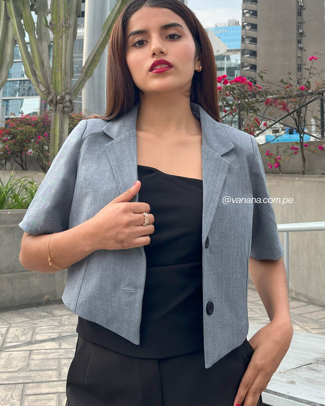 Chaqueta Espiga Lisa Azul