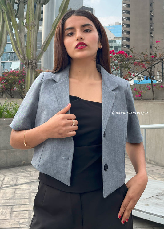 Chaqueta Espiga Lisa Azul