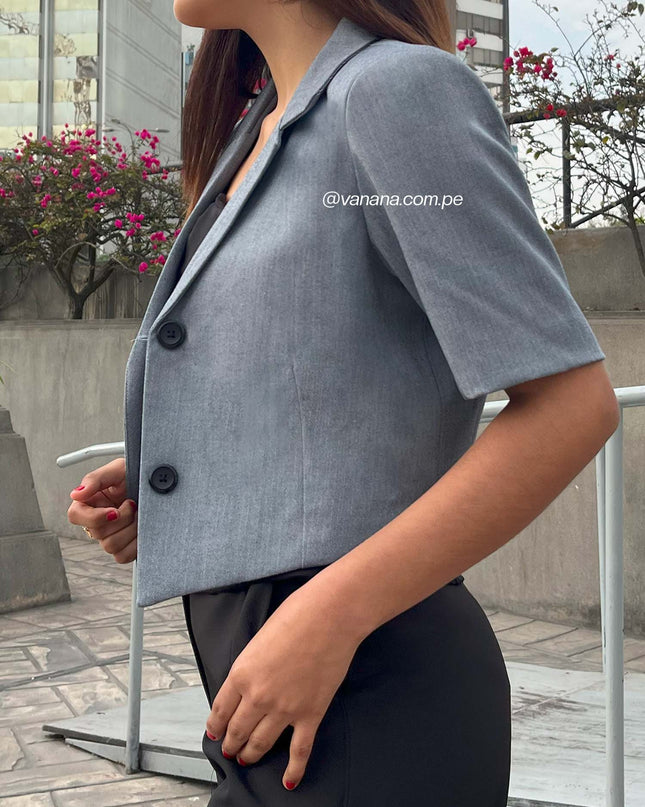 Chaqueta Espiga Lisa Azul