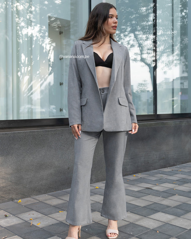 Blazer Corte Princesa Maria Gris
