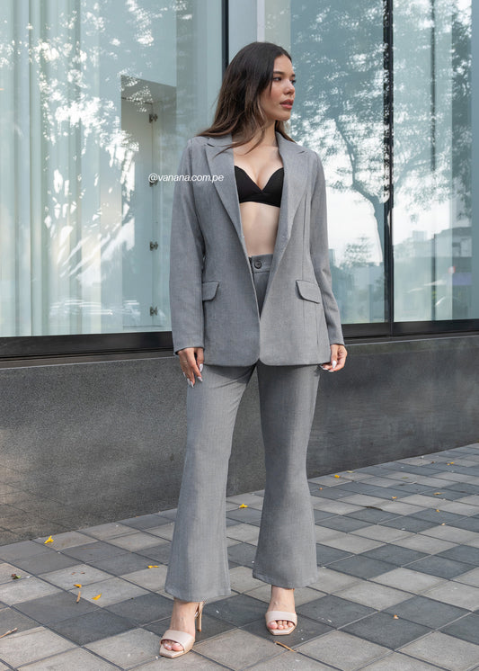 Blazer Corte Princesa Maria Gris