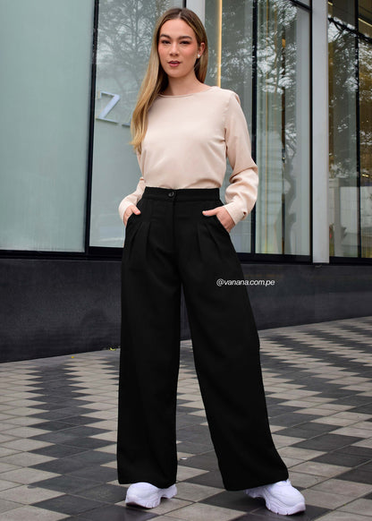 Pantalón Palazo en Catania Nayla Negro
