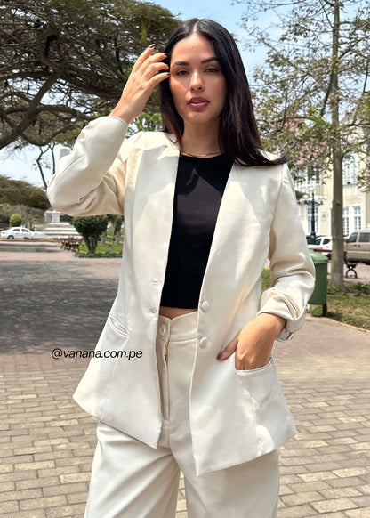 Blazer Mango Olivia Beige