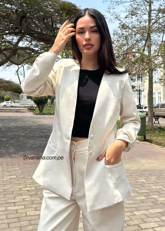 Blazer Mango Olivia Beige
