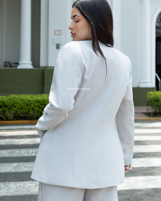 Blazer Mango Olivia Gris