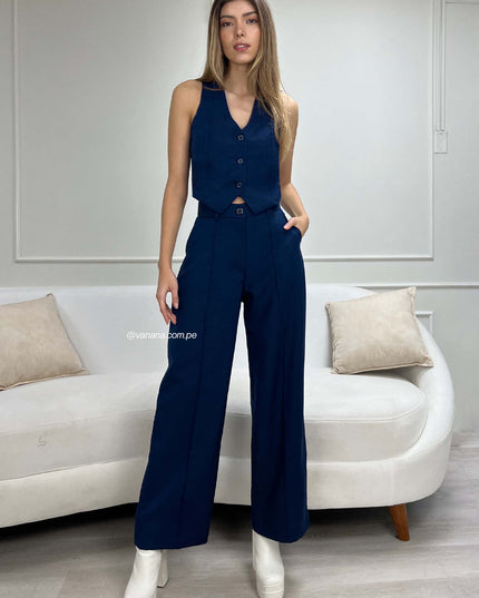 Pantalón Palazo Alessia Azul Marino