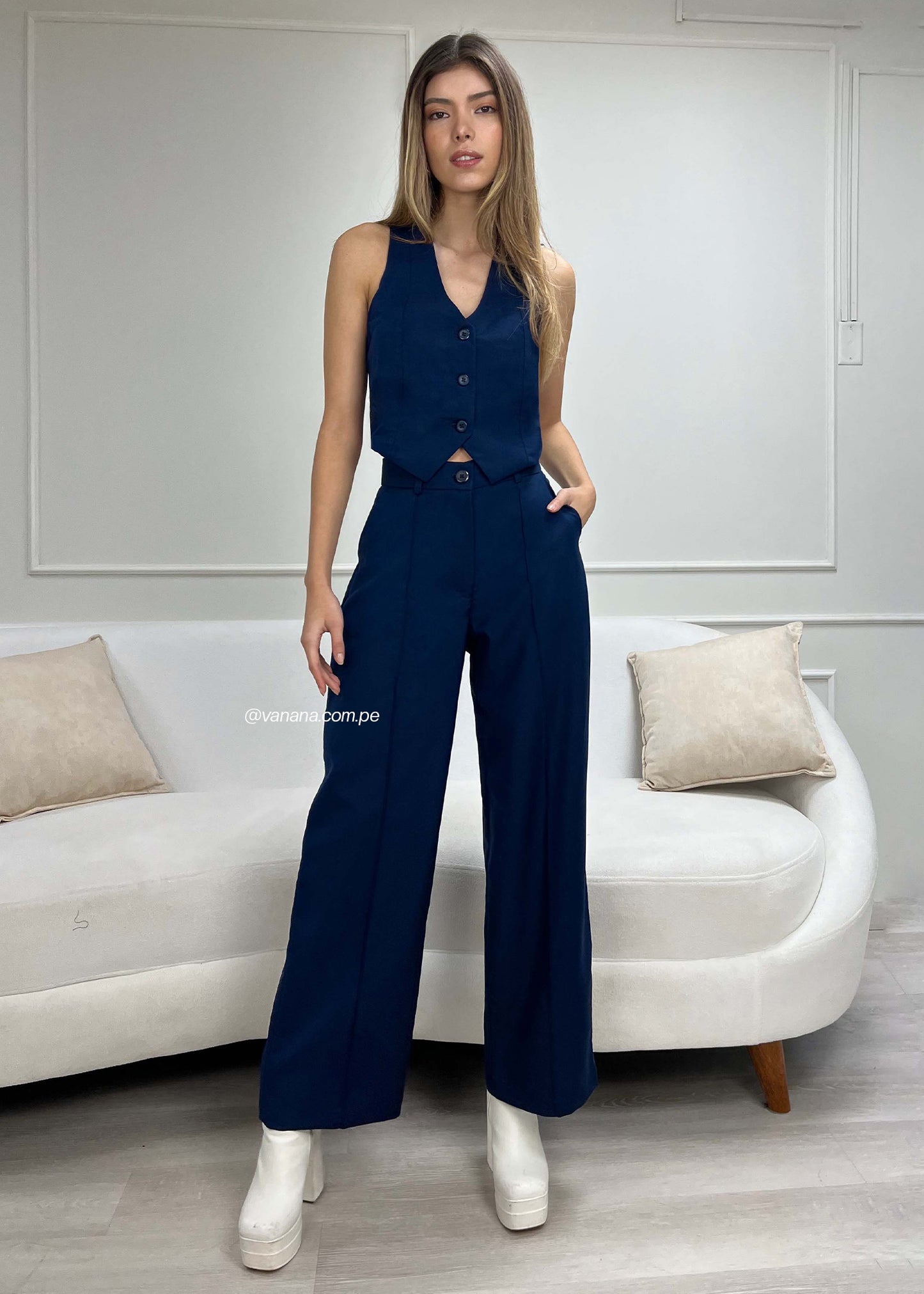 Pantalón Palazo Alessia Azul Marino