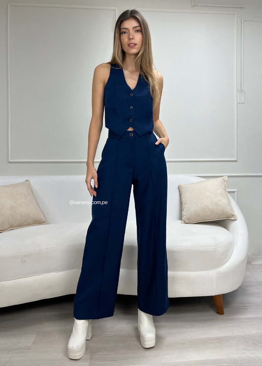 Pantalón Palazo Alessia Azul Marino