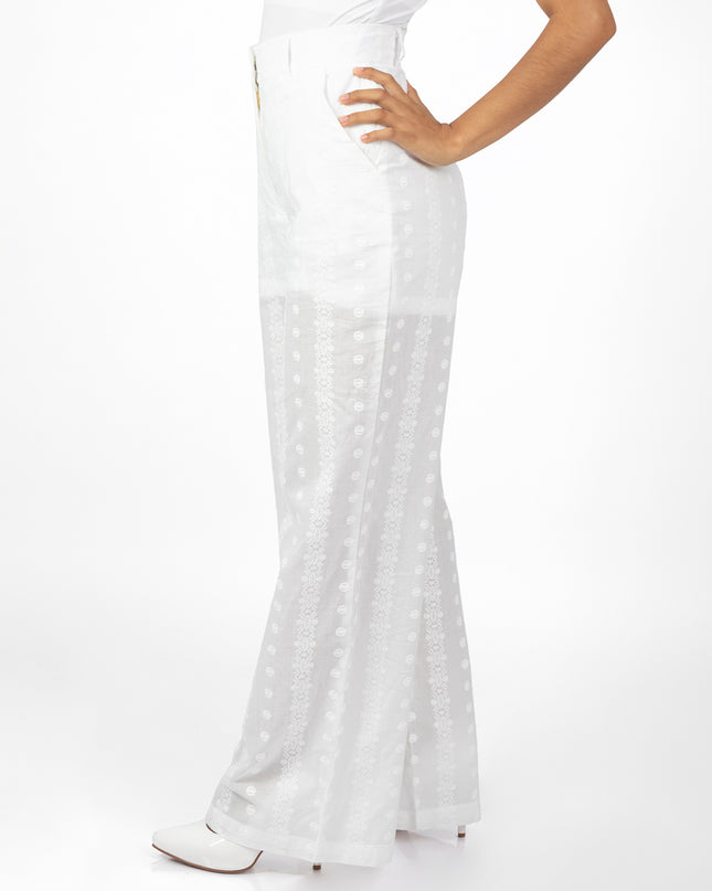 Pantalón en Cotton Espiga Alba Blanco