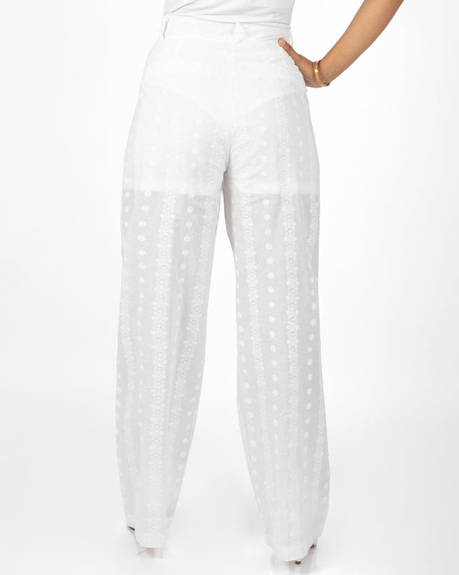 Pantalón en Cotton Espiga Alba Blanco