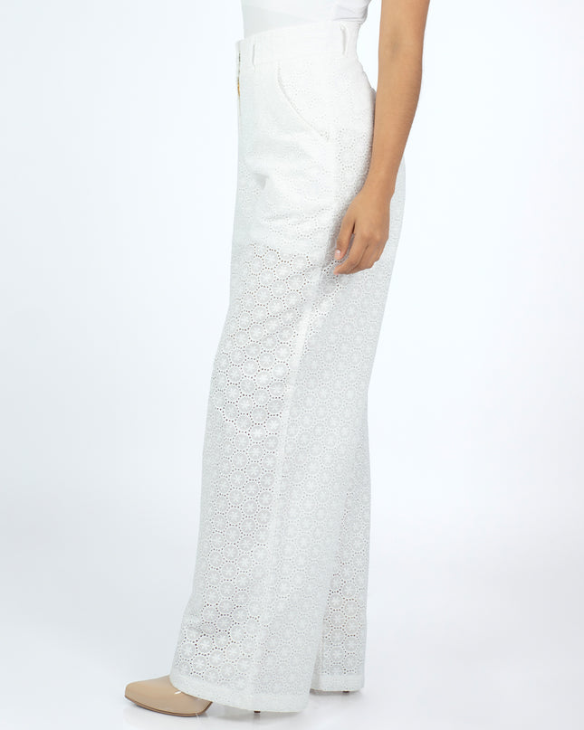 Pantalón en Cotton Ovalo Alba Blanco