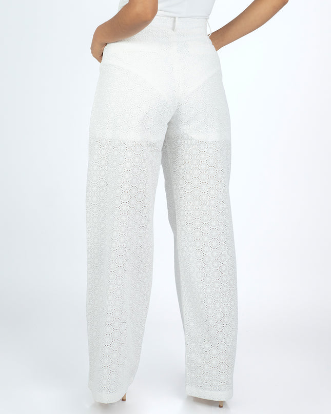 Pantalón en Cotton Ovalo Alba Blanco
