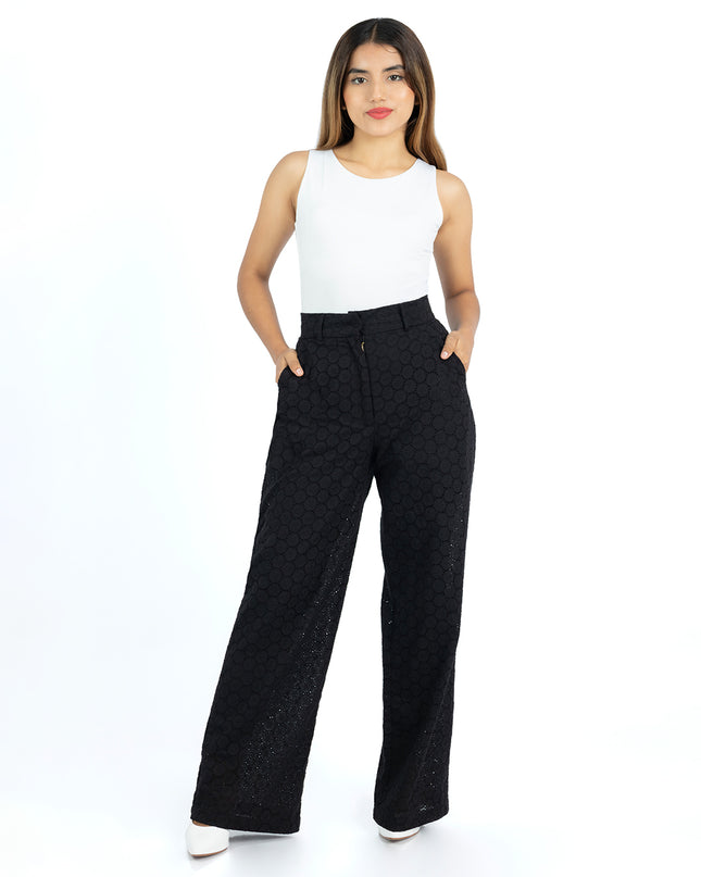 Pantalón en Cotton Ovalo Alba Negro