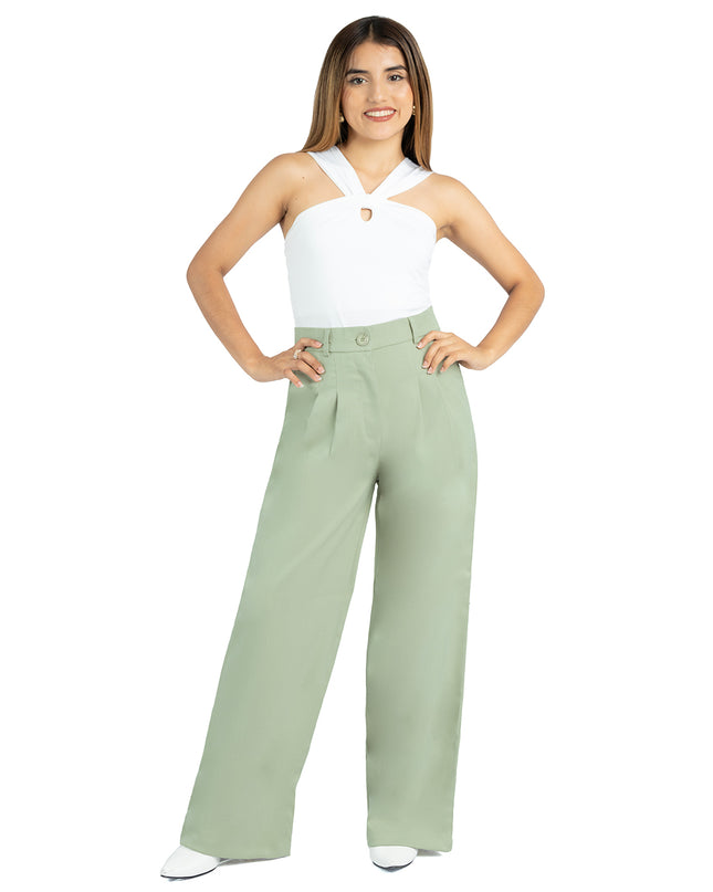 Pantalón en Lino Julia Verde