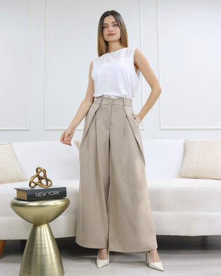 Pantalón en Sisley Luna Beige Oscuro