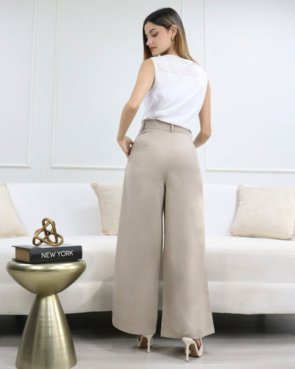 Pantalón en Sisley Luna Beige Oscuro